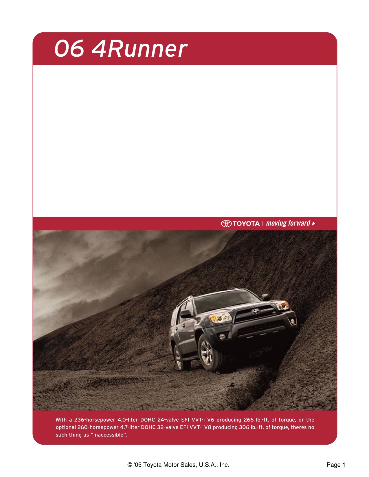 2006 Toyota 4Runner Brochure